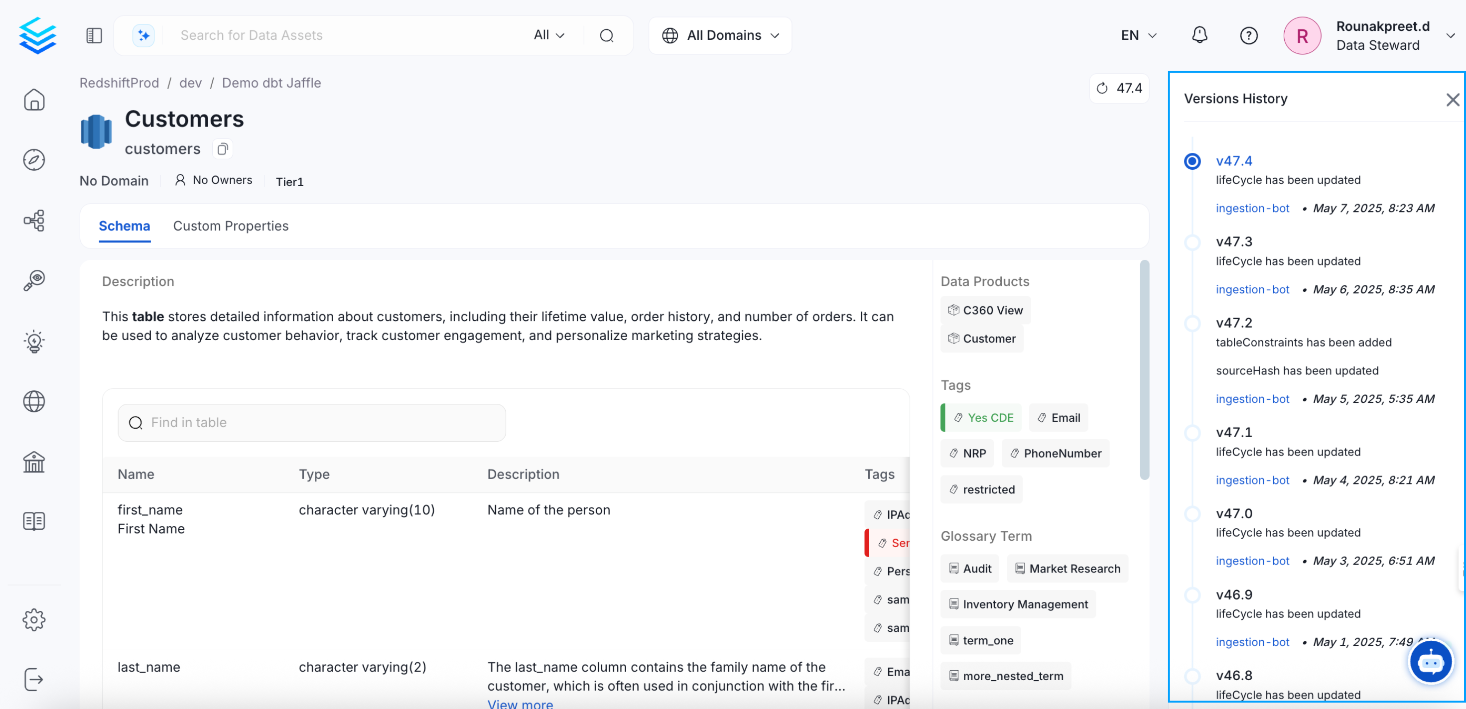 Discover Data Evolution: Version History