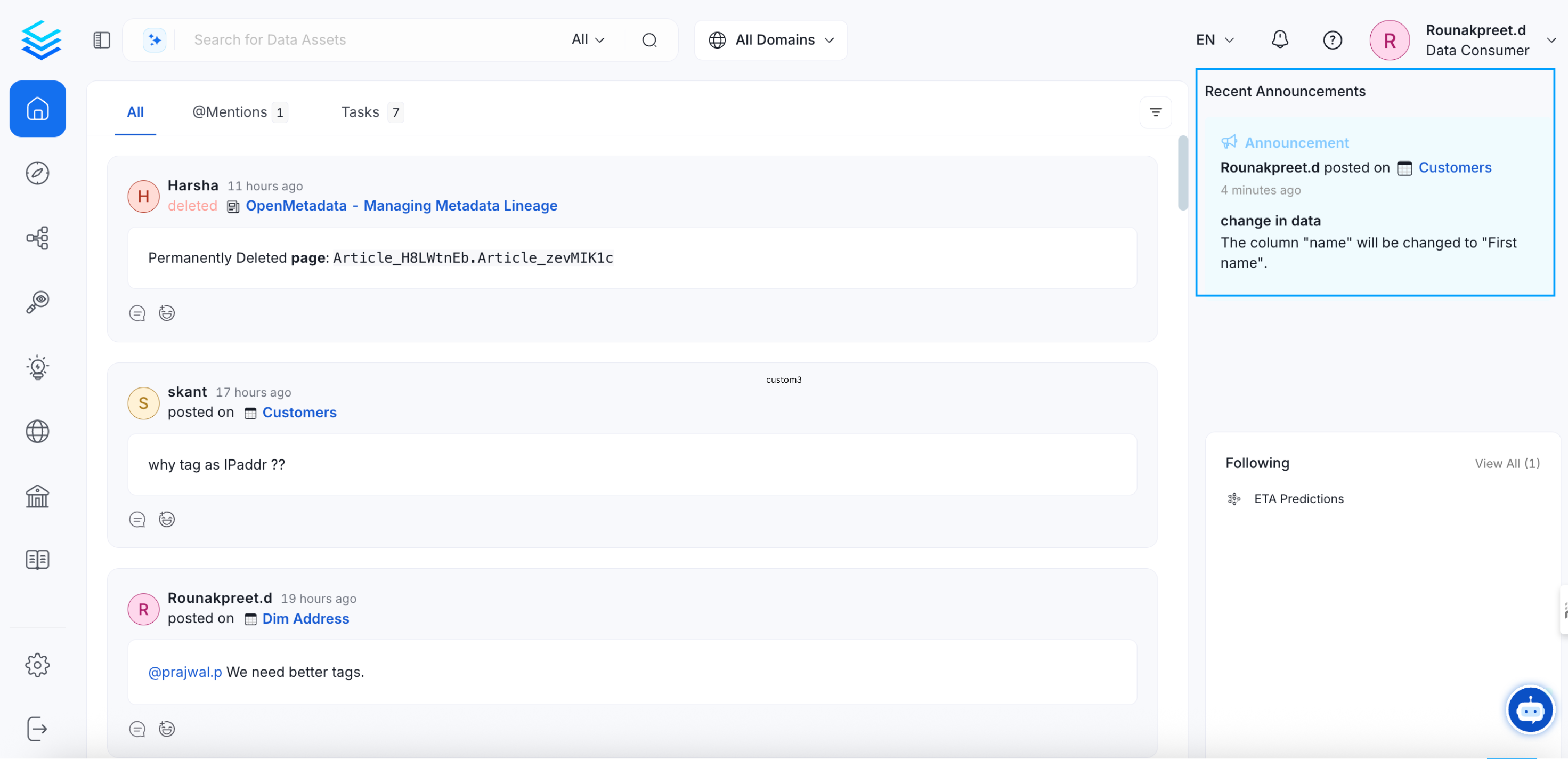 Announcement Display (Top Right)